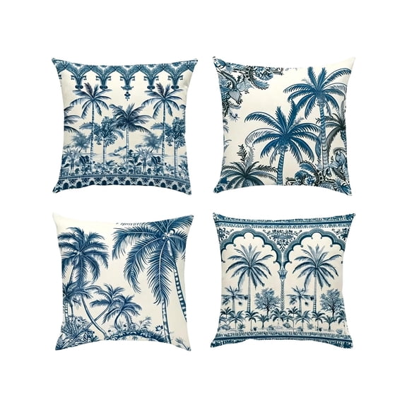 Throw Pillow Cover,Square Colorful Print Waterproof Cushion Cover for Patio Balcony Outdoor Lounge