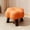 Orange, variant on Gray Floral Print Low Foot Stool with Solid Wood Legs, Waterproof PU Padded Stackable Small Ottoman Shoe Bench, Sturdy Portable Extra Seat for Entryway Living Room Bedroom Playroom
