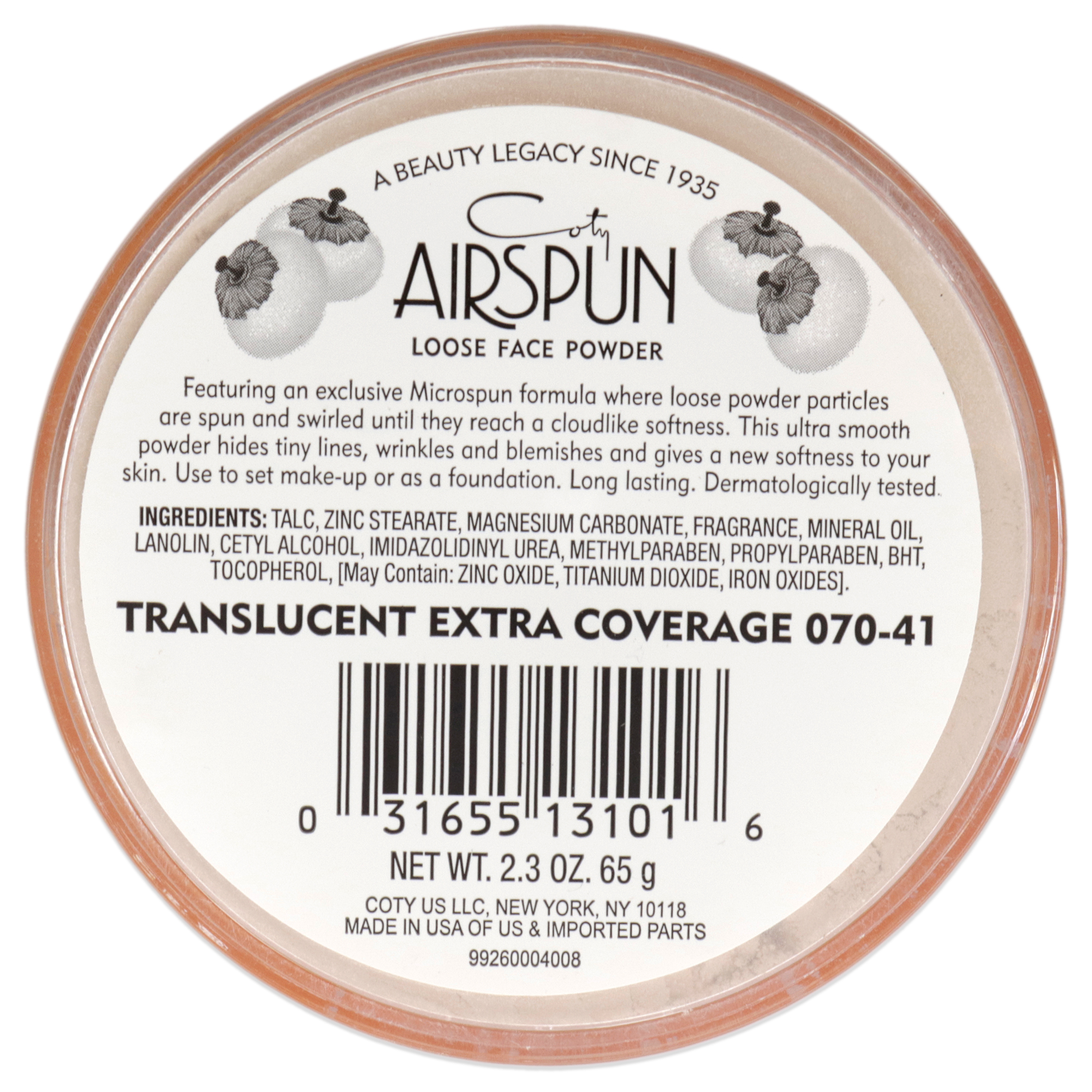 Coty Airspun Loose Face Powder, 041 Translucent Extra Coverage, 2.3 oz - image 3 of 3