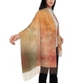 thumbnail image 3 of Women's Fashion Tassel Scarf, Abstract Vintage Fall Long Shawl, Lightweight and Warm, 3 of 9