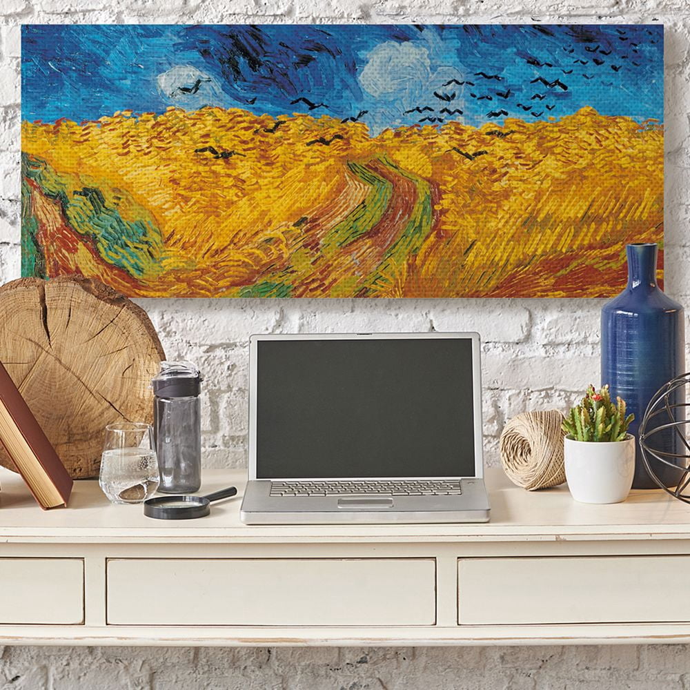 Stupell Industries Wheat Field with Crows Classic Van Gogh Painting Canvas Wall Art by Vincent Van Gogh