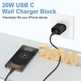 thumbnail image 2 of Type C Charger Block Fast Charging, PD 20W USB C Wall Charger with Type C to C Cable 6FT, USB C Charger Fast Charging Type C Brick Cube Charger Adapter Compatible for iPhone Samsung Android, Black, 2 of 7