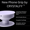 thumbnail image 2 of CRYSTALFY: Crystal Phone Grip & Phone Stand with Authentic Natural Blue Druzy Quartz Gemstone with Gold Edge Swappable Top, Expandable Collapsible Holder for Smartphones and Tablets, 2 of 6