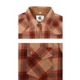 thumbnail image 4 of COEVALS CLUB Mens Flannel Long Sleeve Shirts Corduroy Lined Snap Button Up Cotton Western Plaid Shirts (Brown Plaid/4XL 4#), 4 of 6