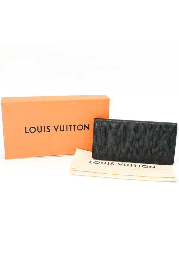 Pre-Owned LOUIS VUITTON Epi Portefeuille Brazza Bi-fold Long Wallet, Noir Black, Men's M60622