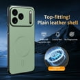 thumbnail image 3 of TECH CIRCLE For iPhone 16 Plus PU Leather Magnetic Case Shockproof Non-Slip Lightweight PC+TPU Slim Protective Cover Compatible With Qi Wireless Charging Lens Protection,Green, 3 of 10