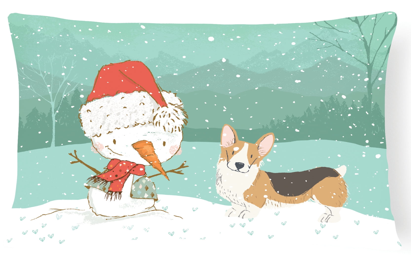 Tricolor Pembroke Corgi Snowman Christmas