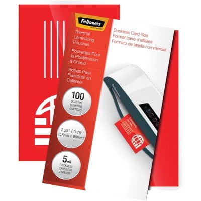 Bolsas para laminación Fellowes, 5 mil, 57 x 95 mm, paquete de 200