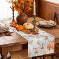 thumbnail image 6 of Fall Orange Blue Pumpkins Table Runner - 36 Inch Long Thanksgiving Autumn Harvest Cotton and Linen Blended Dress Scarves Farmhouse Table Runner for Kitchen Dining, Coffee Table, 13" x 36", 6 of 8
