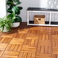 thumbnail image 2 of SAFAVIEH Phuket Outdoor Patio 4 Slat Wooden Floor Tile, Natural, Set of 10, 2 of 7