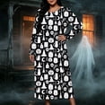 thumbnail image 4 of IUYRTFE Women Plus Size Halloween Print Long Sleeve Nightgown Loose Fit Sleep Dress for Fall Winter Lounge Wear, 4 of 8