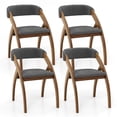 thumbnail image 1 of Gymax Dining Chair Set of 4 w/ Padded Cushion Curved Back Arched Rubber Wood Legs, 1 of 9