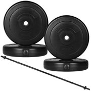BalanceFrom Cast Iron Olympic 2-Inch Weight Plates and 5FT/6FT Barbell ,80LB/100LB, Multiple Packages,for Home Gym Strength Training
