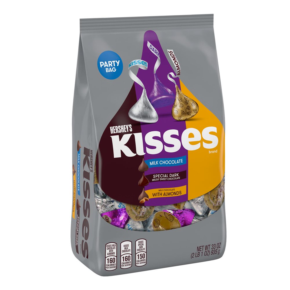 HERSHEY'S KISSES Assorted Chocolate Candy, Bulk, 33 oz, Bulk Party Bag