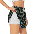 thumbnail image 3 of Lsque Dinosaur Printed Women's Running Shorts with Liner Pockets,Elastic Quick Dry Workout Athletic Gym Yoga Shorts,Womens High Waist Shorts-Small, 3 of 9