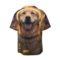 thumbnail image 2 of Fotbe Sunset Daisy Dog print Short Sleeve Button Down Shirts for Men Casual Summer Beach Wrinkle Free Shirt-Large, 2 of 7
