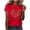 #0014-Red, variant on Favoffer Women's Heart Print T-Shirts Round Neck Short Sleeve Casual Tops Cute Blouses Soft Knit Tees for Daily Errands School Brunch Vacation