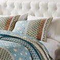 thumbnail image 4 of Greenland Home Fashions Thalia Cotton Quilted Pillow Sham, Velvet Embellished, King Size 20 W x 36 L inches, Blue, 4 of 5