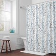 thumbnail image 6 of Light Blue and Grey Leaf Shower Curtain for Bathroom Decor, Abstract Farm Plants Floral Branches Waterproof Fabric Shower Curtain, 72"x84" Set with 12 Hooks, 6 of 9