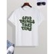 thumbnail image 2 of Men's Casual "Good Things Take Time" Print Crew Neck Short Sleeves T-shirts for Summer, 2 of 6