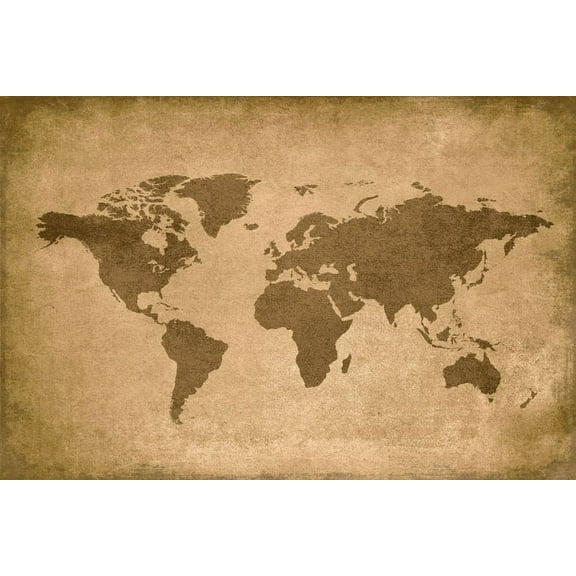 Vintage World Map, poster print