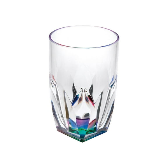 Rainbow Diamond Acrylic Glasses Drinking Set of 4 Hi Ball (17oz), Plastic Drinking Glasses, BPA Free Cocktail Glasses, Drinkware Set, Drinking Water Glasses