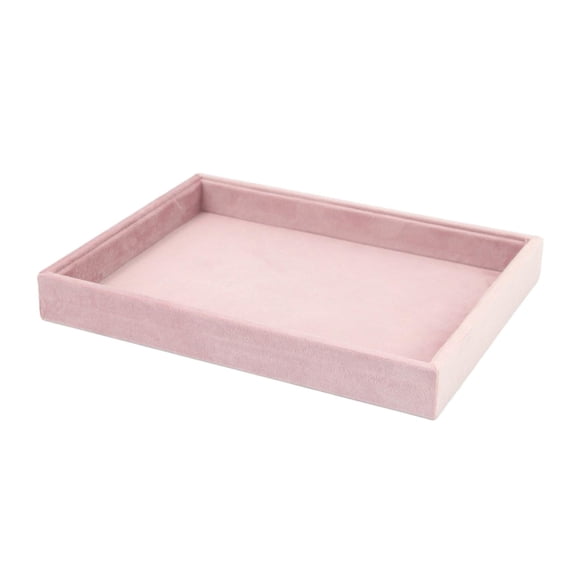 Organizador de joyas, contenedor de almacenamiento de joyas para cajón, soporte de exhibición de joyas, Bandeja en blanco rosa