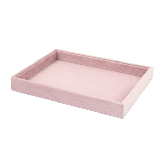 Organizador de joyas, inserto de cajón para vitrina, almacenamiento de joyas, joyería Bandeja en blanco rosa