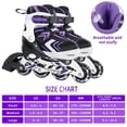thumbnail image 4 of Patines Nattork para niñas con ruedas iluminadas, color morado, 4 of 8