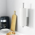 thumbnail image 2 of Gold Wall Mounted Paper Towel Holder Self Adhesive or Drilling 304 Stainless Steel Kitchen Roll Dispenser Under Cabinet, 2 of 7