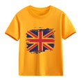 thumbnail image 4 of AUNVITO Kids British Flag Print Casual Loose Fit Round Neck Short Sleeve T-Shirt Comfortable Top, 4 of 4