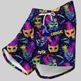 thumbnail image 3 of AHTJRT Men's Beach Shorts Funny Carnival Graphic Printed Swim Trunks with Drawstrings Built-In Shorts Quick Dry Board Shorts Purple#08 XL, 3 of 5
