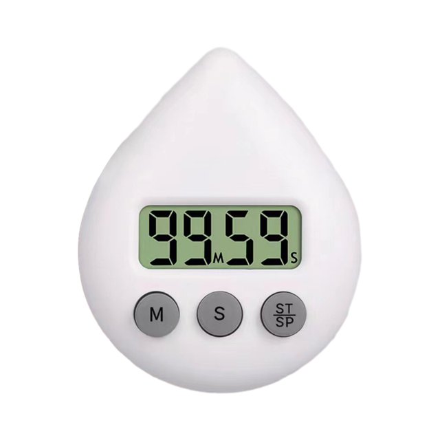 Naiovety Water Drop Sucker Digital Timer Study Cronómetro Display Pantalla grande Manual Despertador Cocina Tienda Hogar Regalo Blanco Type3 NO3
