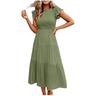 medium green dress Kim Scarf Satin Midi Dress