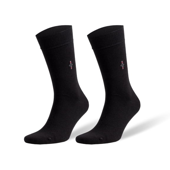 Bamboo Dress Socks for Men Seamless Premium Crew Socks Shoe Size 8 to 11.5 (Black, 1 Pair)