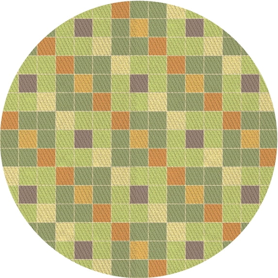 Ahgly Company Machine Washable Indoor Square Transitional Golden Brown Yellow Area Rugs, 3' Square