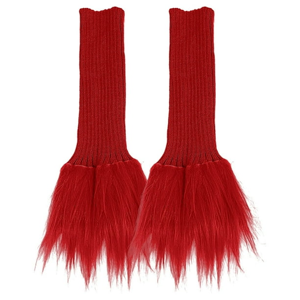 Calentadores de piernas Prolriy para mujer, calentadores de piernas para niñas, con ribete falso de punto, calcetines largos cálidos de invierno Lolita, calentadores de piernas con puños de bota