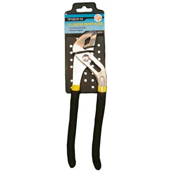 PLIER KING 10" (25.4 cm) Water Pump Slip Joint Pliers | Serrated Jaw Grip | Drop Forged Steel | Cushioned Handles | Designed For Pump Installation, Removal, Plumbing Tasks