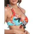 thumbnail image 4 of RELLECIGA Women's Push Up Bikini Top Knot Front Underwire Bathing Suit, 4 of 6