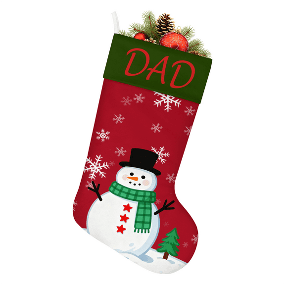 18.5" Personalized Christmas Stockings with Name Xmas Stocking for Family Holiday Ornament Decoration Gifts