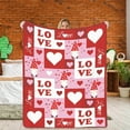 thumbnail image 4 of SLYNSHome Love Heart Throw Blanket Valentine's Day Decorations,Lightweight Ultra Soft Flannel Blanket Pink Red Warm Cosy Fuzzy Throw Blanket for Sofa Bed, 4 of 6