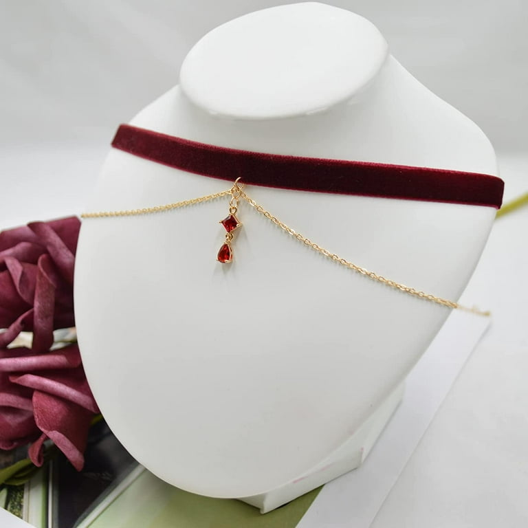 Red velvet necklace sale