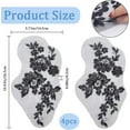 thumbnail image 4 of 4Pcs Sequin Embroidered Flower Lace Applique Beaded Trim Patches Cloth Sew on Floral Motif Fabric Collar Patch for Wedding Gown Dress Bridal Clothing Jacket Bag Decor DIY Crafts Black, 4 of 9
