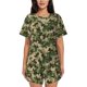 thumbnail image 1 of Balery Camouflag Conjunto de Pijama para Mujer con Estampado, Dos Piezas de Manga Corta y Shorts, Ropa de Dormir Suave con Cuello Redondo y Bolsillos-Large, 1 of 6