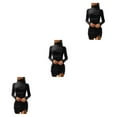 thumbnail image 3 of Electronicheart Black Soft Texture And Breathable Fabric In Exquisite Hip Dress Exquisite Craft Long Sleeve Dress S 3Set, 3 of 6
