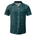 thumbnail image 1 of PEASKJP Mens Dress Shirts Crewneck Shortline T-Shirt Tees with Button,Navy XXXL, 1 of 2