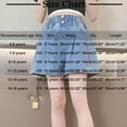 thumbnail image 3 of MKOSPLRT Girls Jorts Jean Baggy Shorts 5-16 Years High Elastic Waist Wide Leg Denim Shorts Retro Solid Jean Shorts with Pocket Kids Clothes, 3 of 4