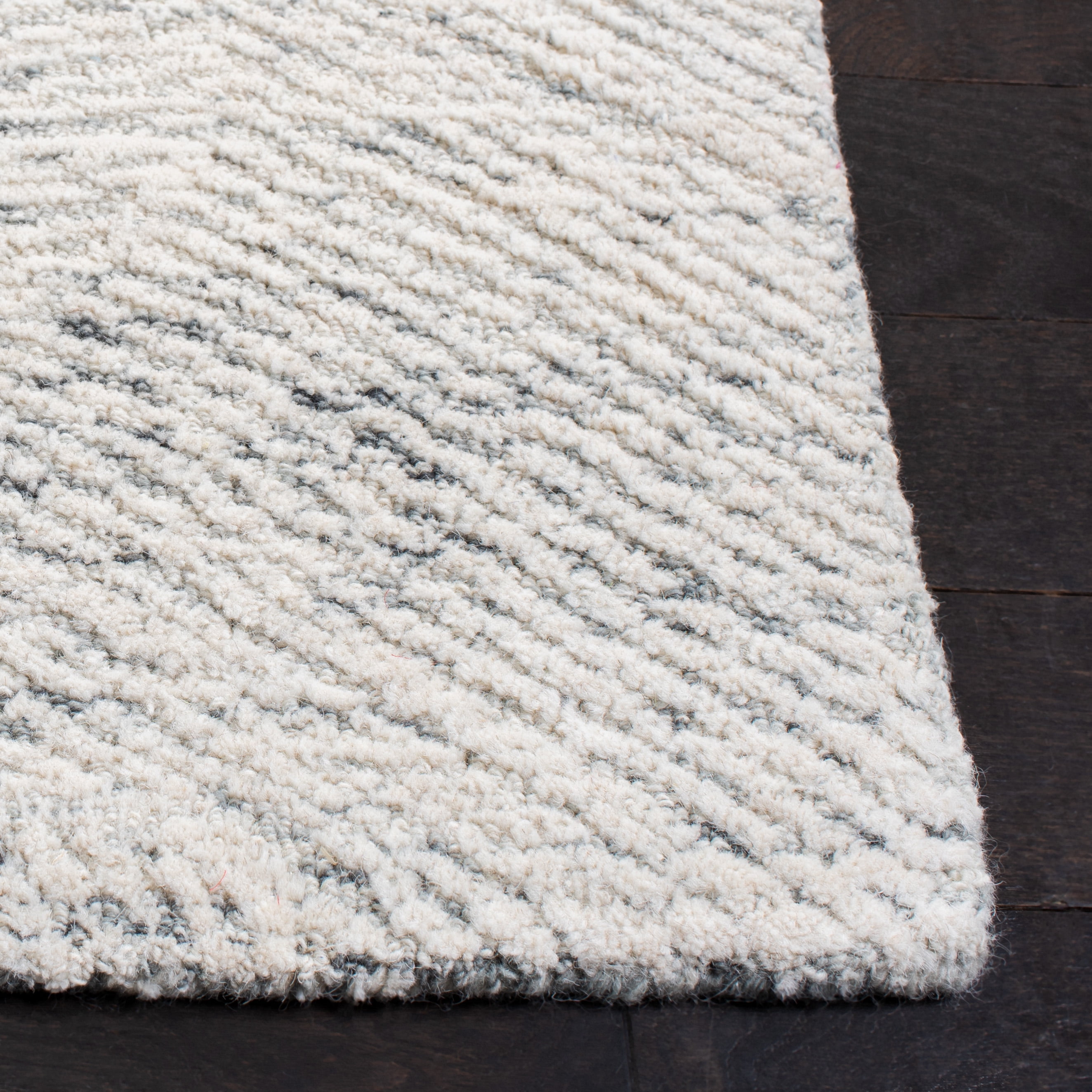 SAFAVIEH Metro Patricia Distressed Area Rug, Dark Grey/Ivory, 9' x 12'