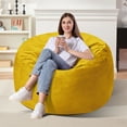 thumbnail image 4 of HARIPUL 3FT Bean Bag Chair with Memory Foam Filled, Large Stuffed Beanbag Chair Soft Sofa with Removeable Dutch Velvet Cover, Lemon Yellow, 4 of 7