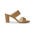 thumbnail image 3 of BLISSFUL STEP Women's Open Toe Chunky High Heel Slide Sandals Camel 9.5, 3 of 6